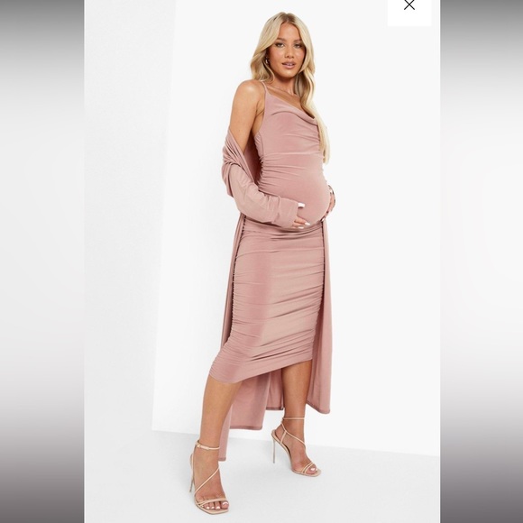 Pink Maternity Comfy Cute Bodycon Dress! 🪷 - Picture 4 of 7
